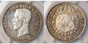 2 Крона Швеція Срібло Густав V (1858 - 1950)
