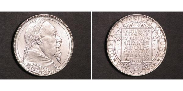 2 Крона Швеція Срібло Густав II Адольф Ваза (1594 – 1632)