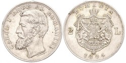 2 Лей Румунія Срібло Carol I of Romania (1839 - 1914)