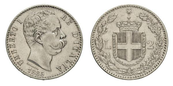 2 Лира Италия Серебро Умберто I (1844-1900)