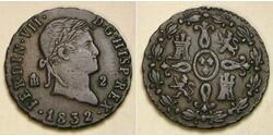 2 Мараведи Королевство Испания (1814 - 1873) Медь 
