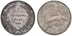 2 Mark Neuguinea Silber 