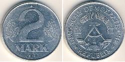 2 Марка Німецька Демократична Республіка (1949-1990) Алюміній 