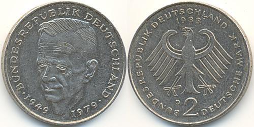 2 Марка ФРН (1949-1990) Нікель/Мідь 