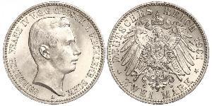 2 Марка Duchy of Mecklenburg-Schwerin (1352-1918) Серебро Frederick Francis IV, Grand Duke of Mecklenburg (1882 - 1945)