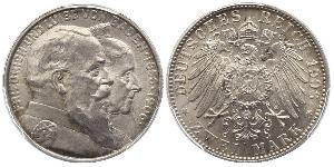 2 Марка Великое герцогство Баден (1806-1918) Серебро Фридрих I (великий герцог Баденский) (1826 - 1907)