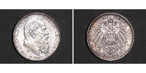 2 Марка Королевство Бавария (1806 - 1918) Серебро Отто I (король Баварии)(1848 – 1916)