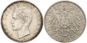2 Марка Королевство Бавария (1806 - 1918) Серебро Отто I (король Баварии)(1848 – 1916)