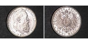2 Марка Королевство Бавария (1806 - 1918) Серебро Отто I (король Баварии)(1848 – 1916)
