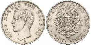 2 Марка Королевство Бавария (1806 - 1918) Серебро Отто I (король Баварии)(1848 – 1916)