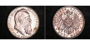 2 Марка Королевство Бавария (1806 - 1918) Серебро Отто I (король Баварии)(1848 – 1916)