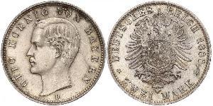 2 Марка Королевство Бавария (1806 - 1918) Серебро Отто I (король Баварии)(1848 – 1916)