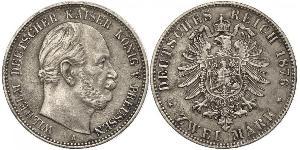 2 Марка Пруссия (королевство) (1701-1918) Серебро Wilhelm I, German Emperor (1797-1888)
