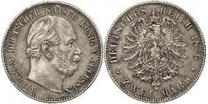 2 Марка Пруссия (королевство) (1701-1918) Серебро Wilhelm I, German Emperor (1797-1888)