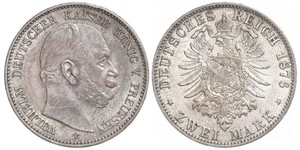 2 Марка Пруссия (королевство) (1701-1918) Серебро Wilhelm I, German Emperor (1797-1888)