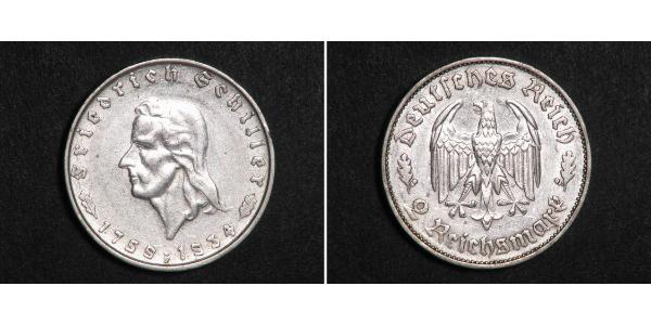 2 Марка Третий рейх (1933-1945) Серебро 