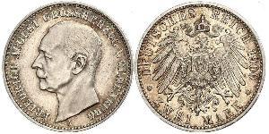 2 Марка Grand Duchy of Oldenburg (1814 - 1918) Срібло Frederick Augustus III of Saxony (1865-1932)