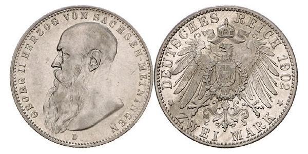 2 Марка null Срібло Georg II, Duke of Saxe-Meiningen
