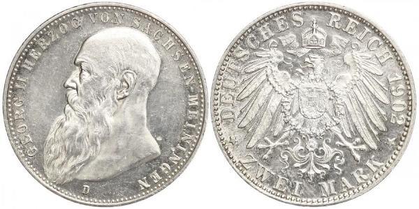 2 Марка null Срібло Georg II, Duke of Saxe-Meiningen