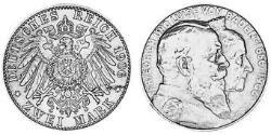 2 Марка Велике герцогство Баден (1806-1918) Срібло Frederick I, Grand Duke of Baden (1826 - 1907)