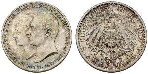 2 Марка Герцогство Мекленбург-Шверин (1352-1918) Срібло Frederick Francis IV, Grand Duke of Mecklenburg (1882 - 1945)