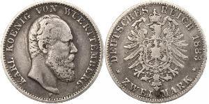 2 Марка Королівство Вюртемберг Срібло Charles I of Württemberg