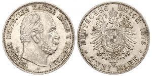 2 Марка Королівство Пруссія (1701-1918) Срібло Wilhelm I, German Emperor (1797-1888)