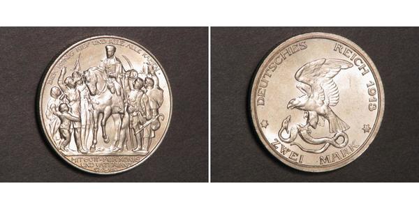 2 Марка Королівство Пруссія (1701-1918) Срібло 