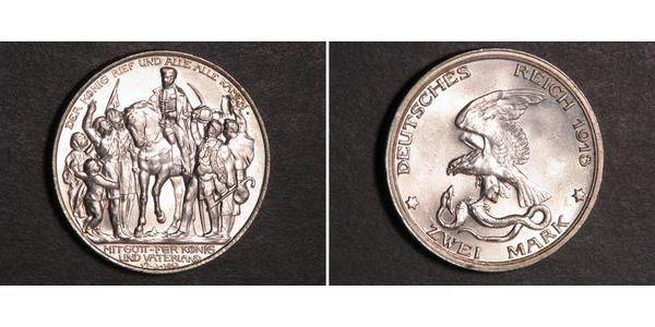 2 Марка Королівство Пруссія (1701-1918) Срібло 