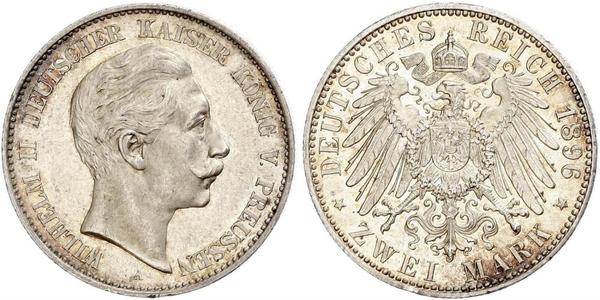 2 Марка Королівство Пруссія (1701-1918) Срібло Wilhelm II, German Emperor (1859-1941)