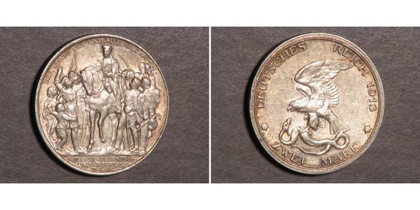 2 Марка Королівство Пруссія (1701-1918) Срібло 