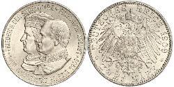 2 Марка Королівство Саксонія (1806 - 1918) Срібло Frederick Augustus III of Saxony (1865-1932)