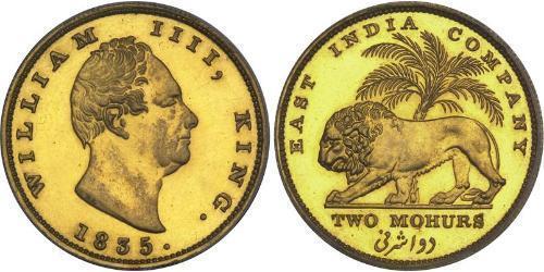 2 Мухр Британська Ост-Індська компанія (1757-1858) Золото Вільгельм IV (1765-1837)