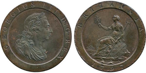 2 Пенни Королевство Великобритания (1707-1801) Медь Георг III (1738-1820)
