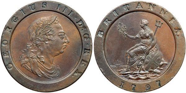 2 Пенни Королевство Великобритания (1707-1801) Медь Георг III (1738-1820)