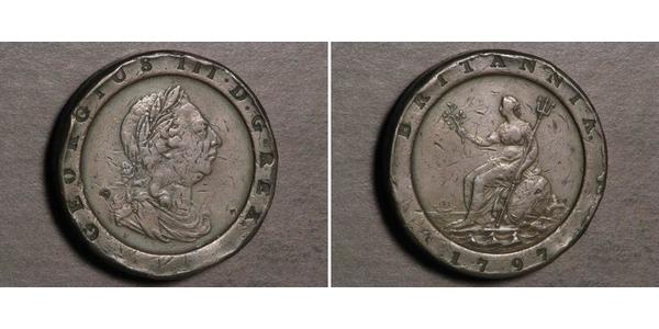 2 Пенни Королевство Великобритания (1707-1801) Медь Георг III (1738-1820)