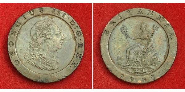 2 Пенни Королевство Великобритания (1707-1801) Медь Георг III (1738-1820)