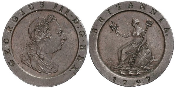 2 Пенни Королевство Великобритания (1707-1801) Медь Георг III (1738-1820)