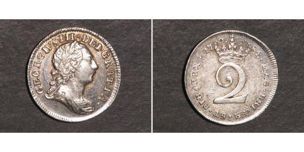 2 Пенни Королевство Великобритания (1707-1801) Серебро Георг III (1738-1820)