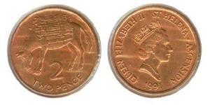 2 Пені Острів Святої Єлени (1981 - ) Бронза 