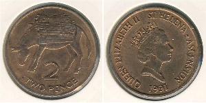 2 Пені Острів Святої Єлени (1981 - ) Бронза 