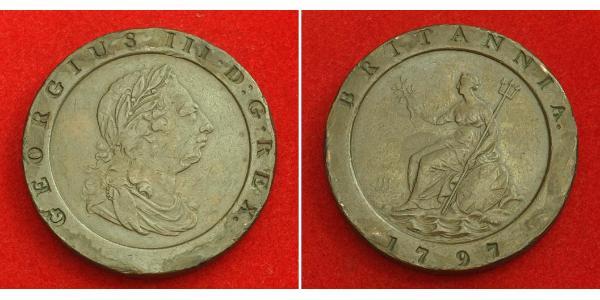 2 Пені Королівство Великобританія (1707-1801) Мідь Георг III (1738-1820)