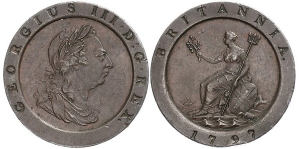 2 Пені Королівство Великобританія (1707-1801) Мідь Георг III (1738-1820)