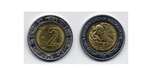 2 Песо Мексиканські Сполучені Штати (1867 - ) Біметал 