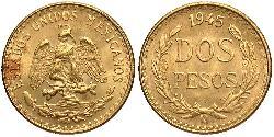 2 Песо Соединённые Штаты Мексики (1867 - ) Золото 