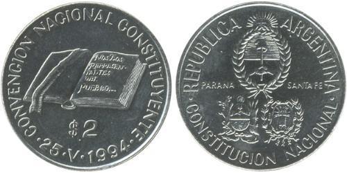 2 Песо Аргентинская Республика (1861 - ) Никель 