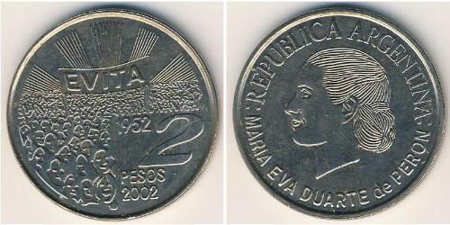 2 Песо Аргентинская Республика (1861 - ) Никель/Медь 