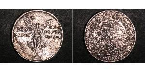 2 Песо Соединённые Штаты Мексики (1867 - ) Серебро 
