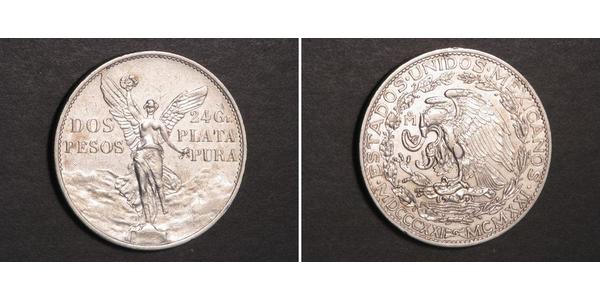 2 Песо Соединённые Штаты Мексики (1867 - ) Серебро 