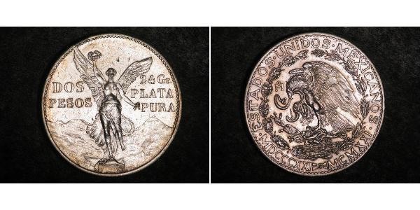 2 Песо Соединённые Штаты Мексики (1867 - ) Серебро 